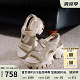 思加图【博主推荐】新款糖霜雪芙百搭厚底运动凉鞋女EBK33BL5 日霭杏 35