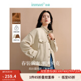 茵曼（INMAN）春季外套女装2025新款复古麂皮绒休闲高级宽松长袖小个子夹克上衣 浅杏色 S