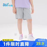 361°儿童短裤夏季男女童3-12岁透气运动裤梭织五分裤 灰 160