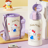 杯具熊（BEDDYBEAR）儿童水杯保温杯316不锈钢吸管直饮保温壶男女宝宝学生上学喝水杯 复古双饮儿童杯-悦耳kitty620ml