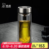 希诺双层玻璃杯男家用商务办公泡茶杯子过滤车载水杯XN-9301 265mL