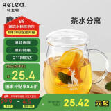 物生物（RELEA）茶杯女士茶水分离杯玻璃杯办公泡茶杯子耐高温花茶杯生日礼物