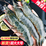 虾有虾途国产青岛大虾白虾青虾基围虾鲜虾冷冻生鲜虾类鲜活特大海捕整箱装 16-18厘米特大号 3.6斤(净重)