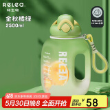 物生物（RELEA）运动水杯吨杯吨桶大容量Tritan塑料健身水壶男女学生吸管杯子礼物