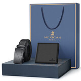 稻草人男皮带真头层牛皮腰带钱包裤带高档礼盒生日礼物送爸爸父亲老公