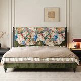 泰绣美式复古床头盖巾四季通用床头防尘罩轻奢万能床头软包套遮丑神器 莫奈油画 宽150*高80cm床头盖巾