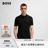 BOSS【100%棉 珠地布】男士夏高尔夫运动短袖Polo衫 001-黑色 M