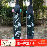 逆山长板兔兔初学者男女生儿童通用舞板平花刷街代步公路板车专业滑板 112cm白蛇 整板