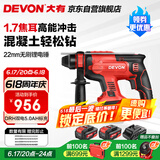 大有20V无刷充电电锤两用锂电锤冲击钻工业级电锤DRH双电5.0标充