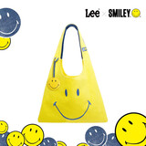 LeexSmiley联名购物袋男女托特包通勤单肩包女包生日礼物学生帆布包 黄色+笑脸挂件
