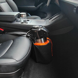 车载水壶固定杯架车上水杯支架神器车用水瓶保温壶套汽车暖壶挂袋 加厚防水皮革款】特大号