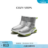 COZY STEPS可至男女款冬季COZYLOOP太空鞋羊皮毛一体厚底保暖防寒羊毛雪地靴 科幻银（8108） 37