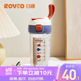日康（rikang）水杯 儿童吸管杯直饮杯学生便携双饮杯400ml B1063-1 蓝色