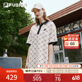 FILA FUSION斐乐潮牌女装连衣裙夏季时尚宽松POLO领连身裙子 乳糖色-BG M (165) 84A