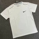 NBA VIBE速干训练服体育生训练套装短袖田径男女跑步套装健身篮球运 G条领冰丝短袖(白色) XL 110-130斤