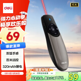 得力激光笔 可充电翻页笔演讲笔 PPT翻页笔 投影笔激光翻页笔教鞭 无线演示翻页器 红光 灰色2805