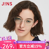 JINS睛姿女士防蓝光眼镜防辐射电脑护目镜金属圆框眼镜框FPC18A101 98金色x黑色