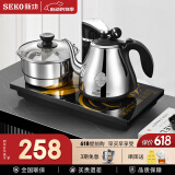 新功（SEKO）全自动上水电热水壶保温电水壶套装智能茶台烧水壶泡茶玻璃煮茶器电茶壶F143 1L F90（37*20）旋转加水（配锅）