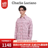 Charlie Luciano【迪丽热巴同款】格子衬衫中性小香风经典情侣同款国潮外套cl男潮 粉色 M