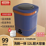 YANGZI扬子集团全自动迷你洗衣机小型洗脱一体 内衣内裤洗衣机学生宿舍 婴儿洗袜子机带脱水 升级款12L蓝【蓝光+CLE深度清洁+低音净洗】