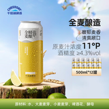 千島湖啤酒（CHEERDAY）全麦精酿啤酒500ml*12罐整箱装苏超看球德式小麦浓郁麦香