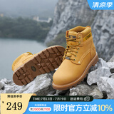 骆驼（CAMEL） 秋冬季潮流牛皮短筒工装靴男大黄靴 A842887034 金黄 男 41