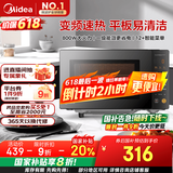 美的（Midea）家用变频微波炉平板式易清洁 800W微波速热 一键智能菜单 钻石背板 微晶面板加热20L（PM20M2）