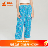铜牛家居裤汗布印花居家女裤睡裤棉家居裤长裤女春夏VK034 山野花香-白-蓝 L (170/95)