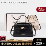CinvaiKrose官网包包女包手提包女凯莉包2025最新款单肩斜挎包生日礼物送女友 黑色