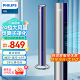 飞利浦（PHILIPS）电风扇塔扇家用落地扇直流变频无叶风扇空气循环扇智能遥控定时客厅大风量立式遥头 【旗舰】ACR4144TF【24档风+负离子净化】