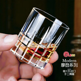 高斯（Glass）意大利进口水晶玻璃刻花威士忌酒杯啤酒杯洋酒杯烈酒杯白酒杯 摩登刻花白酒杯65ml