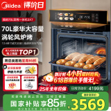 美的70L大容量嵌入式蒸烤箱一体机 航空涡轮热风 温湿双控 13.4英寸大彩屏 蒸烤炸炖4合1体SX7