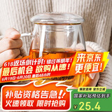 物生物（RELEA）茶杯男女士茶水分离杯玻璃杯带过滤水杯办公泡茶杯子耐高温花茶杯