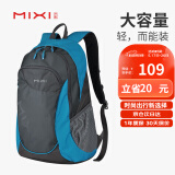 米熙mixi14英寸电脑包双肩包女休闲运动大容量旅行包18吋蓝色M5005