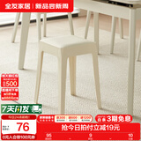全友家居小方凳子可叠放家用结实耐用软包高脚移动塑料板凳KD 白色|软垫凳*2