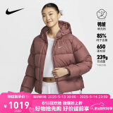 耐克NIKE女羽绒服短款保暖NSW TF DWNFL秋冬外套FZ5929-218红褐L