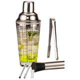 述屋说加厚玻璃雪克杯套装暴打手打柠檬茶工具调酒器奶茶捣汁棒调酒套装