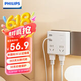 飞利浦（PHILIPS）12WPD苹果快充USB插座转换器/86型转换插座插头/Typec插座扩展/一转七2A1C插座 无线独立开关