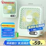 赛亿风宝定时USB小风扇蓄电款电风扇折叠轻薄扇小台扇迷你便携风扇学生床头办公室轻音桌面扇4000mA