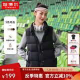 坦博尔羽绒服女轻薄羽绒马甲时尚立领背心短款外套TD238006 黑色 L (170)