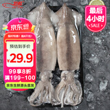 初鲜鲜冻大鱿鱼净重1.2-1.3斤 铁板鱿鱼 火锅烧烤食材 海鲜送礼软足类