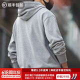 马登工装 美式复古连帽卫衣男vintage阿美咔叽纯色休闲运动外套 灰色 L
