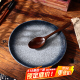 泰鑫兴 2只装 8英寸浅盘 创意陶瓷餐具套装饭盘菜盘子微波适用 蓝玉