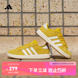 adidas「面包鞋」GRAND COURT BASE 00s休闲低帮板鞋男女阿迪达斯   银灰黄/白色/树脂黄   42