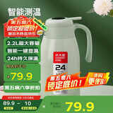 炊大皇保温壶304不锈钢家用大容量防滑底智能温显保温壶 薄荷绿 2.2L