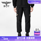 BOY LONDON潮牌工装裤中性风夏季金色LOGO印花束脚休闲裤N34904 黑色 S