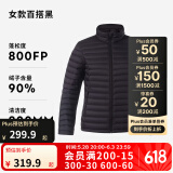 迪卡侬（DECATHLON）短款羽绒服轻薄薄外套户外运动保暖内胆排骨羽绒服TREK100 女款-百搭黑-立领 XL