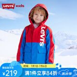 Levi's李维斯儿童外套加绒秋冬款男女童工装风衣童装防风夹克 超级红 （偏窄建议拍大一码） 150 /72 【建议身高140-152cm】
