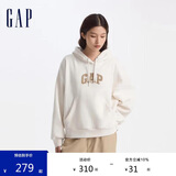 GAP女装秋季款经典logo碳素磨毛抓绒休闲连帽衫卫衣634443