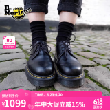 马丁（DR.MARTENS）1461 Bex春夏气质通勤光面皮黑色小厚底皮鞋女款单鞋 黑色 38